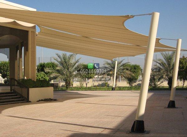 مظلات شد انشائي مقاومة للرياح والأمطار في جدة